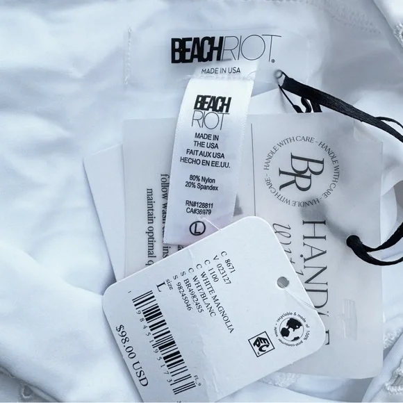 Beach Riot Dallas Top Hazel Bottoms in Magnolia White EyeletLARGE NWT